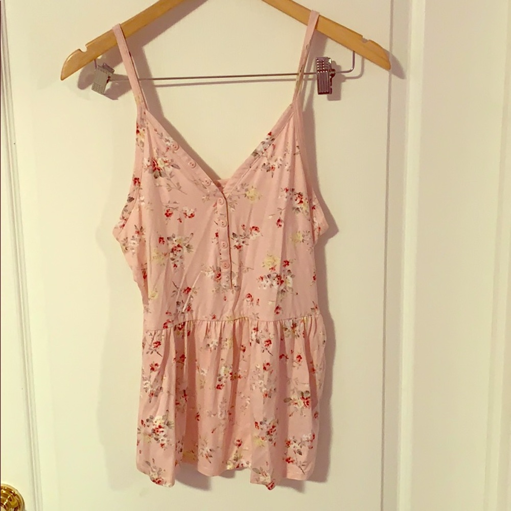 Flowery pink tank top